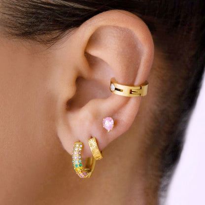 Stones Hoop Earrings