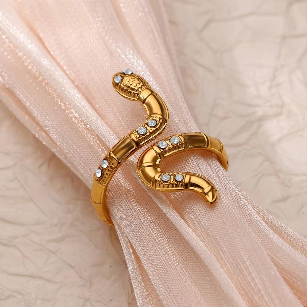 Zircon Loop Snake Ring