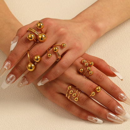 Beaded Multi-layered Asymmetric Open Ring