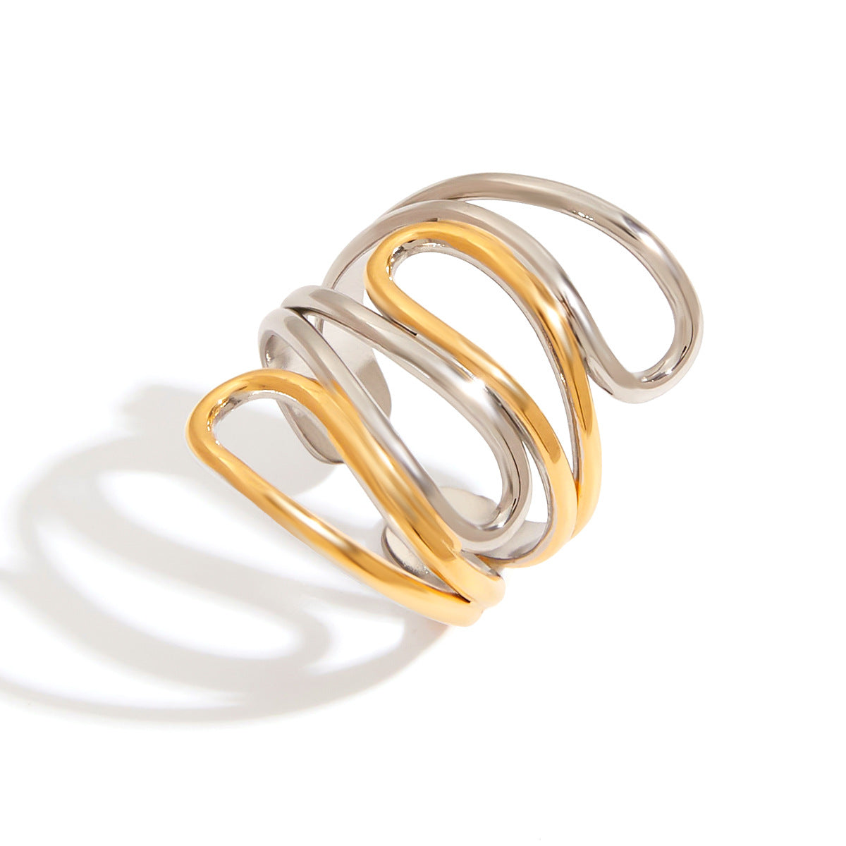 Gold and Silver Open Ring
