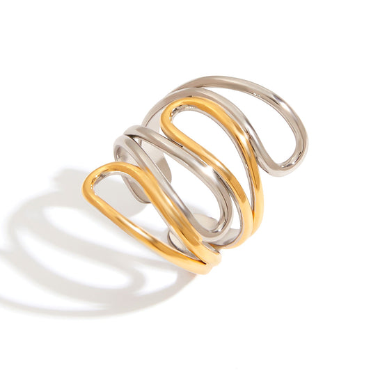 Gold and Silver Open Ring