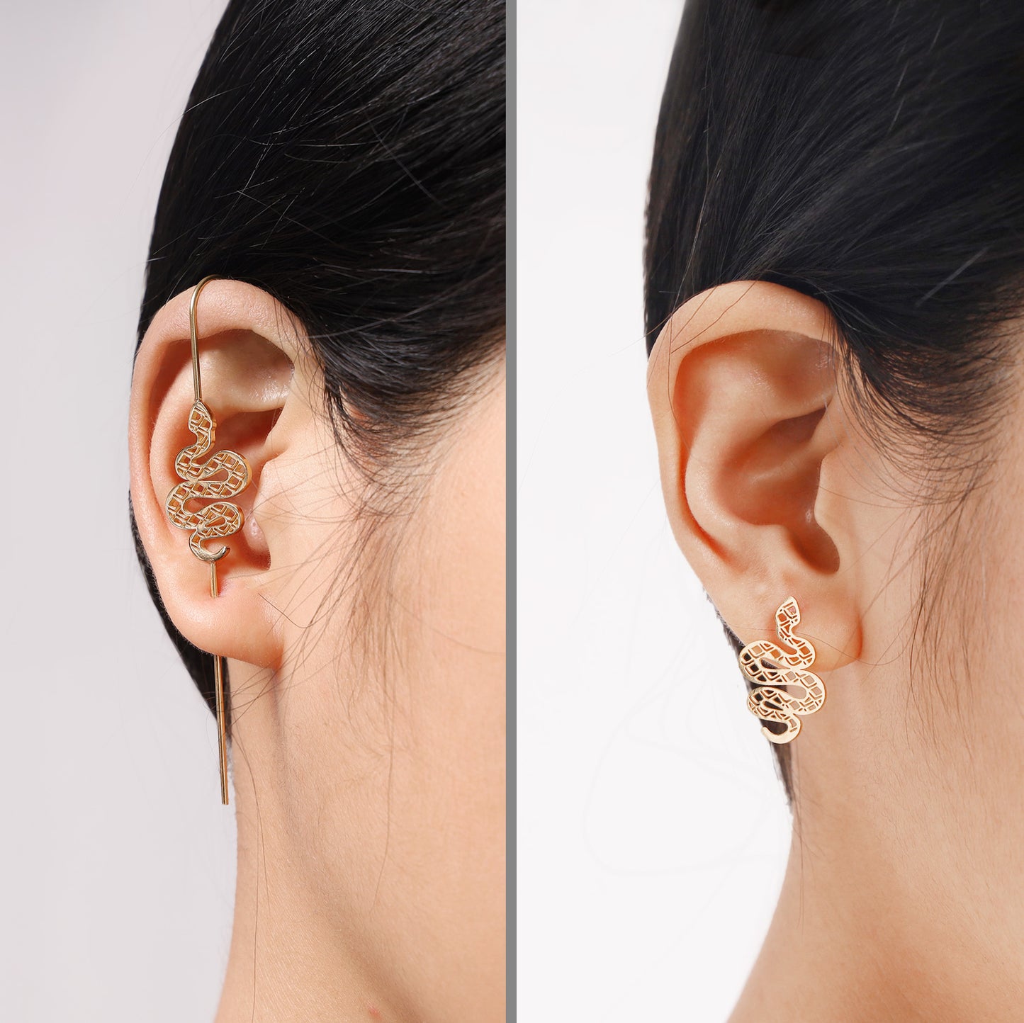 Snake Pierced Earrings Wrap Clip Earrings