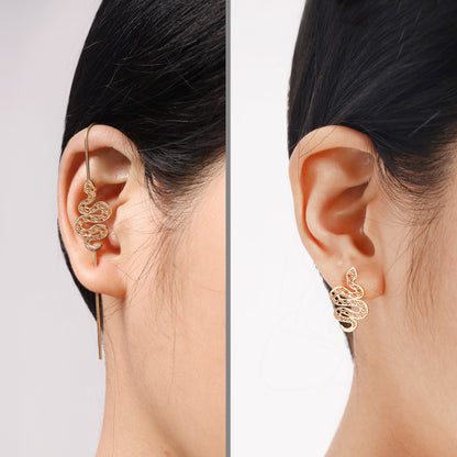 Snake Pierced Earrings Wrap Clip Earrings