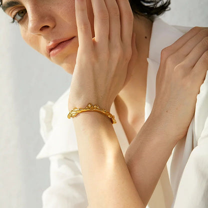 Textured Gold Cuff Bracelet