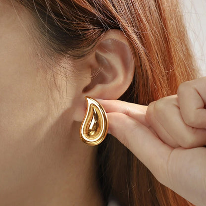 Water Drop Gold Earrings