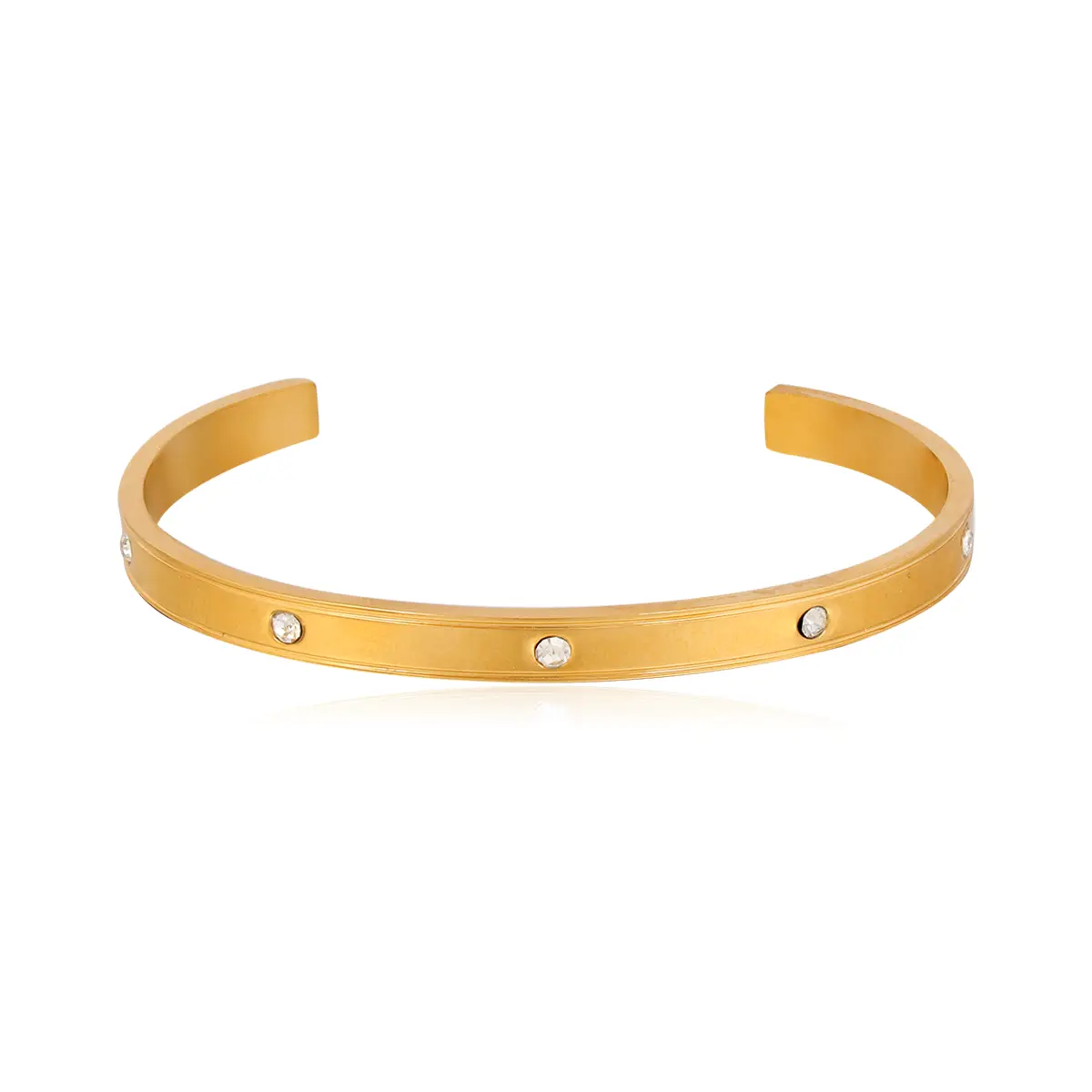 Stones Gold Cuff Bracelet