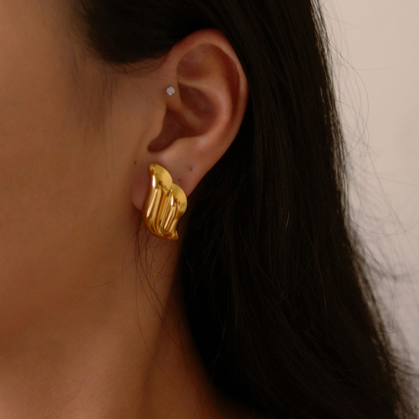 Angel Wing Gold Earrings