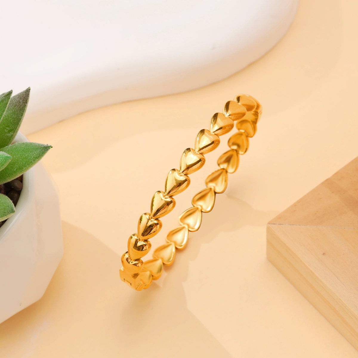 Heart Shaped Bracelet Bangle