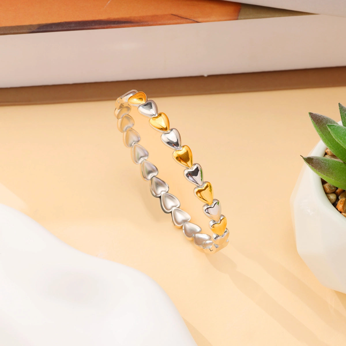 Heart Shaped Bracelet Bangle