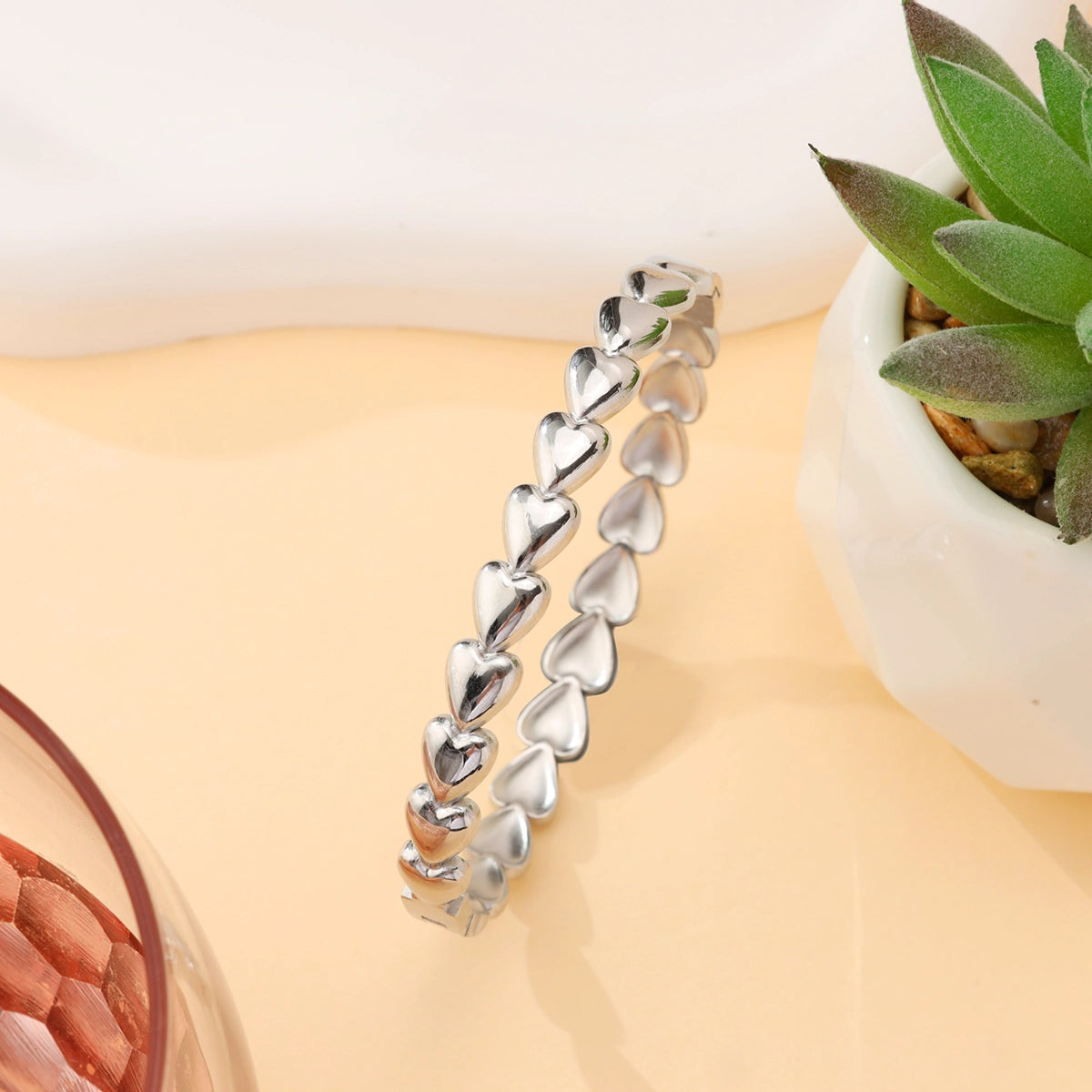 Heart Shaped Bracelet Bangle