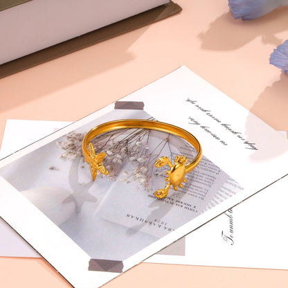 Crab and Starfish Bracelet Bangle