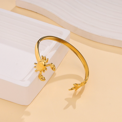Crab and Starfish Bracelet Bangle