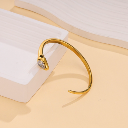 Zircon Stone Snake Shape Bracelet Bangle