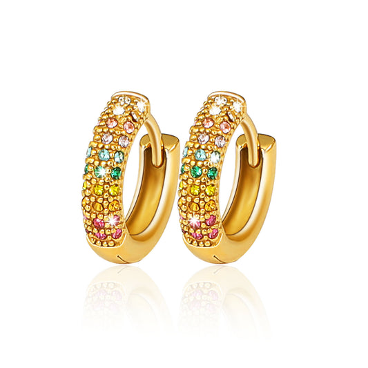 Stones Hoop Earrings