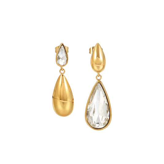 Asymmetric Crystal Teardrop Earrings