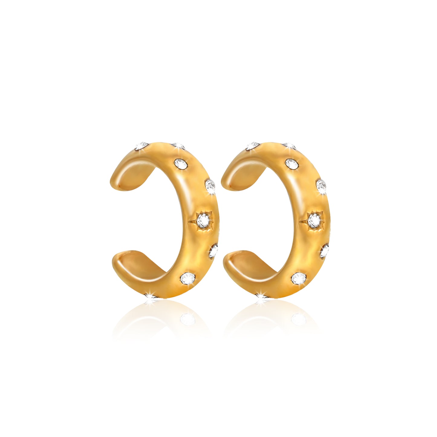 Zircon Contour Cuff Earrings