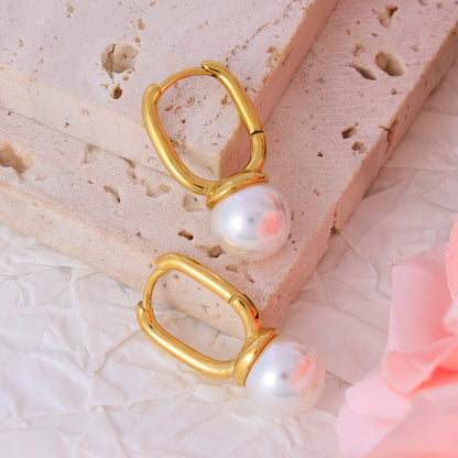 Pearl Hoop Earrings