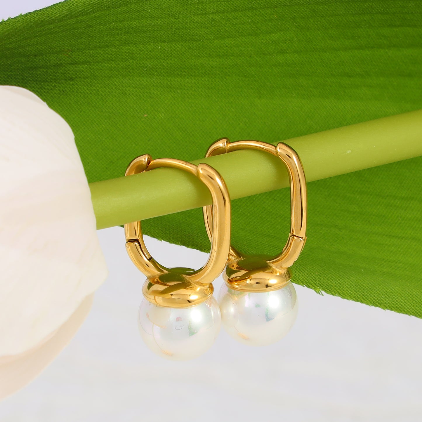 Pearl Hoop Earrings