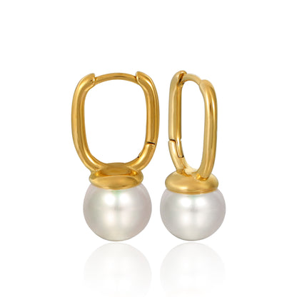 Pearl Hoop Earrings