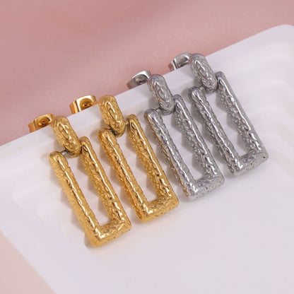 Texture Rectangle Earrings