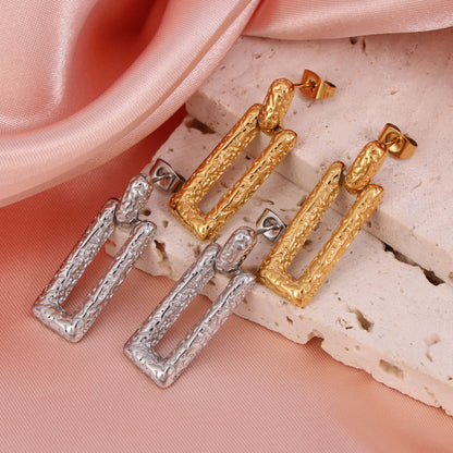 Texture Rectangle Earrings