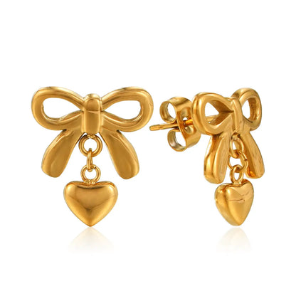 Bow Knot Gold Earrings