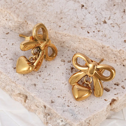 Bow Knot Gold Earrings