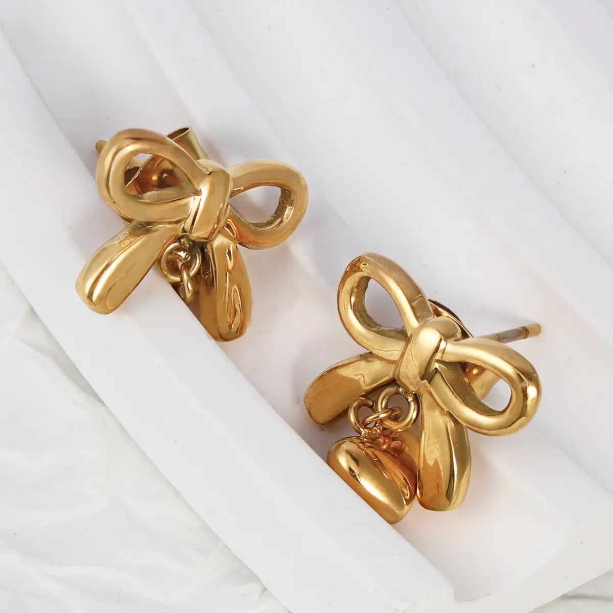 Bow Knot Gold Earrings