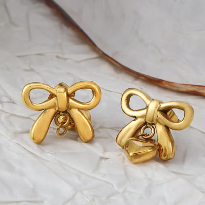 Bow Knot Gold Earrings