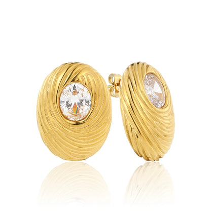 Zircon Textured Earrings