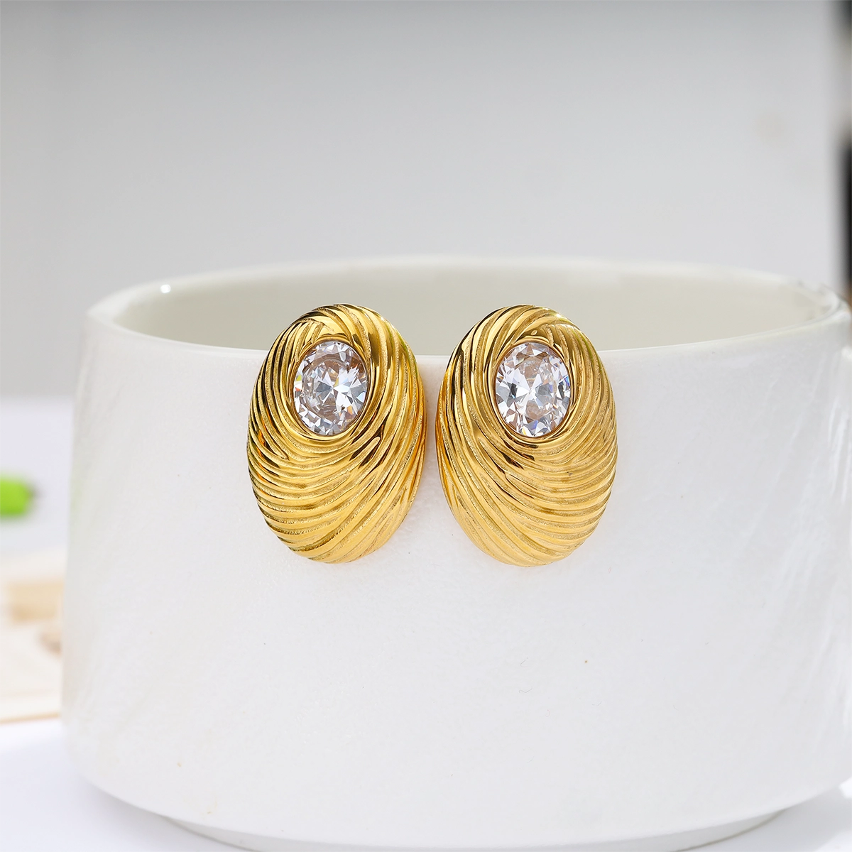 Zircon Textured Earrings