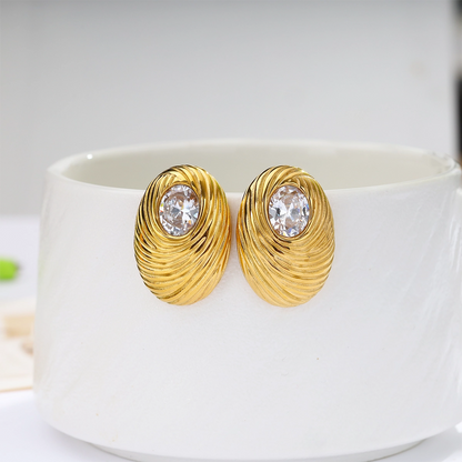 Zircon Textured Earrings