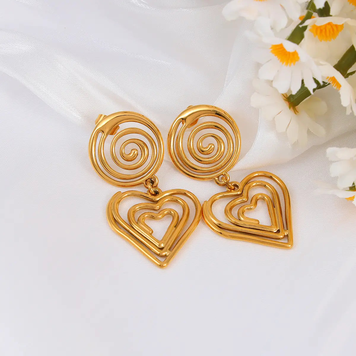 Spiral Heart Earrings