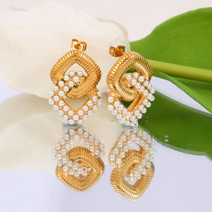 Square Pearl Earrings