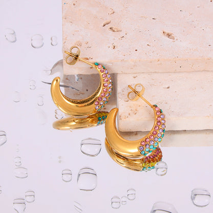 Rainbow Multi-Coloured Gemstone Earrings