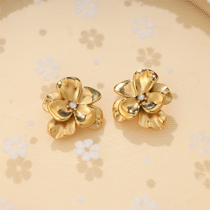 Zircon Flower Earrings