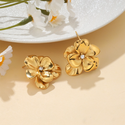 Zircon Flower Earrings