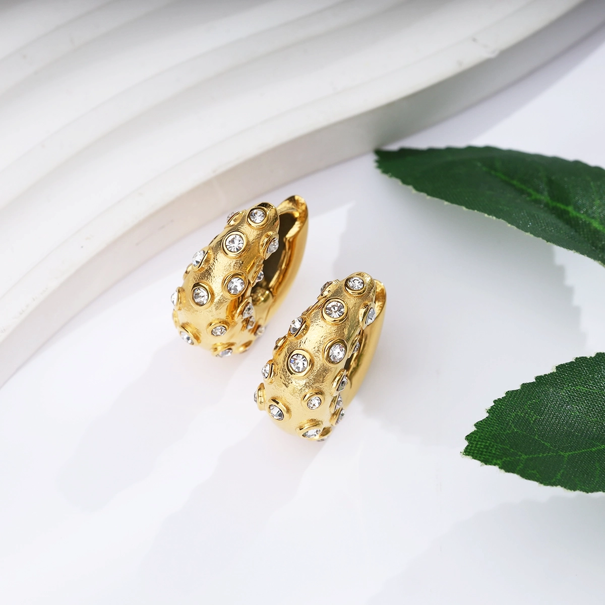 Zircon Hoop Earrings