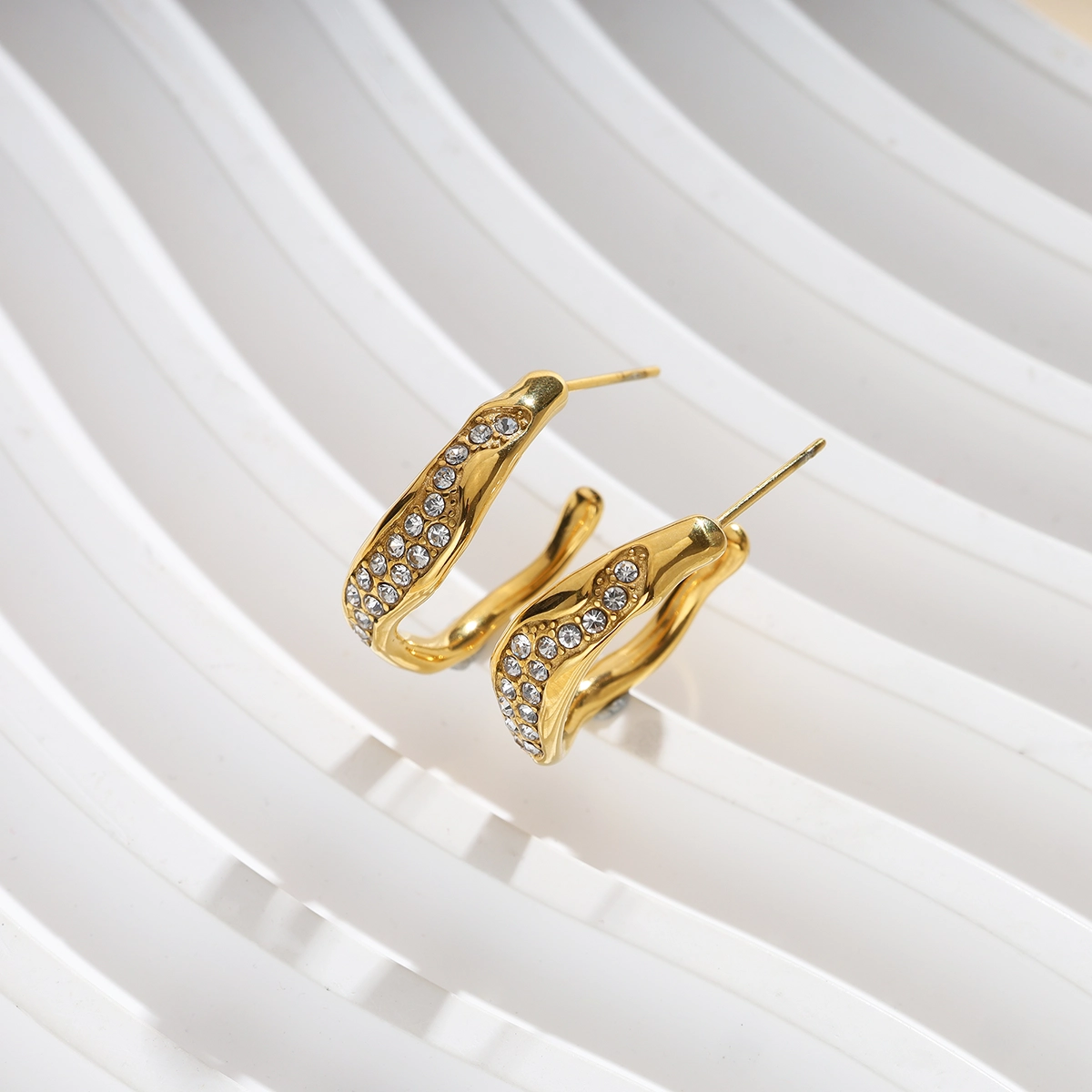 Ripple Zircon Earrings