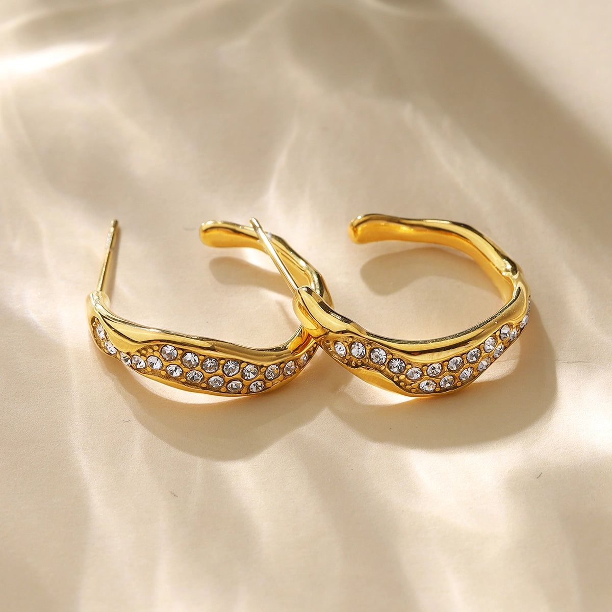 Ripple Zircon Earrings