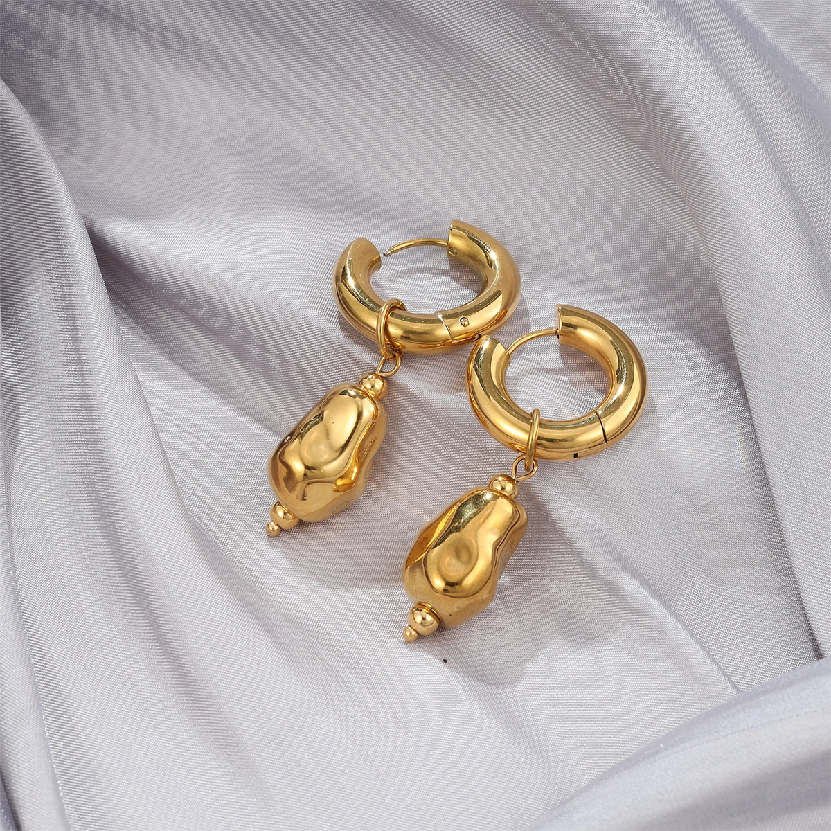 Irregular Pebble Shape Earrings