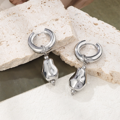 Irregular Pebble Shape Earrings