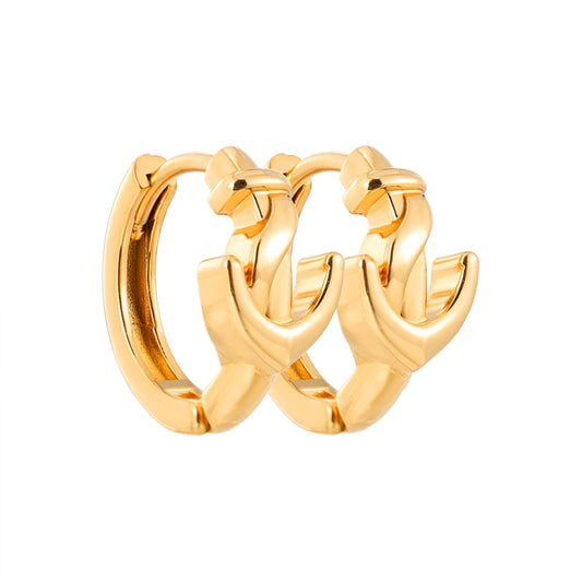 Mini Anchor Hoop Earrings