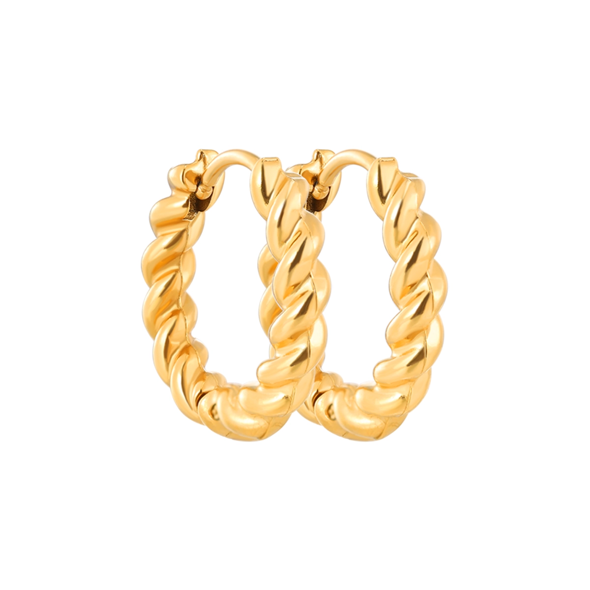Twisted Gold Hoop Earrings