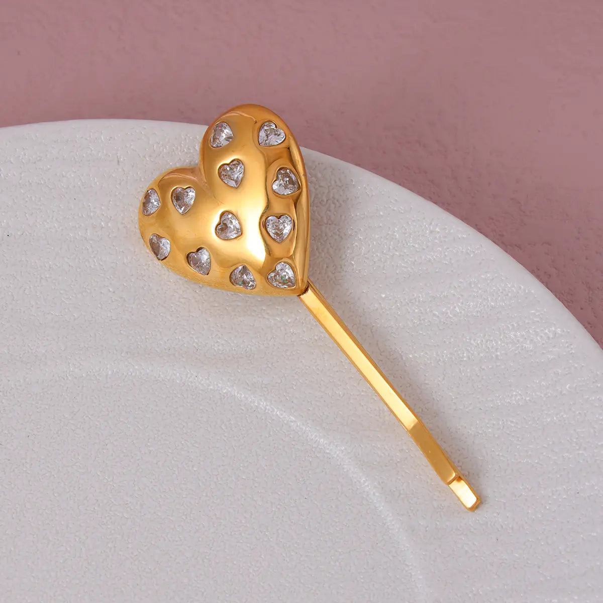 Zircon Heart Shape Bobby Pins