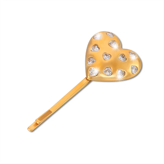 Zircon Heart Shape Bobby Pins