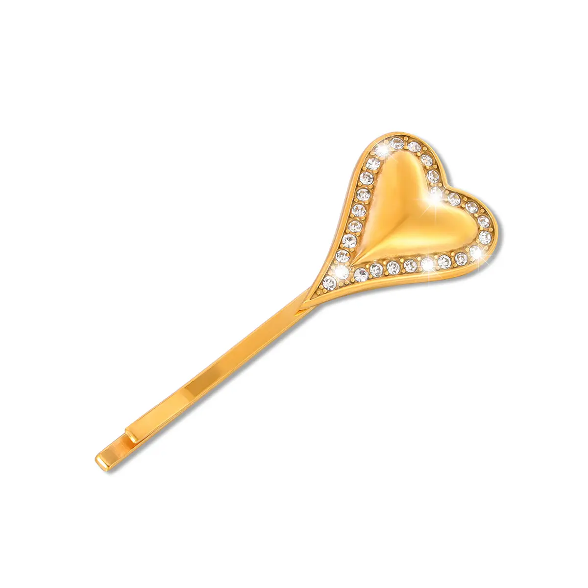 Zircon Heart Shape Bobby Pins