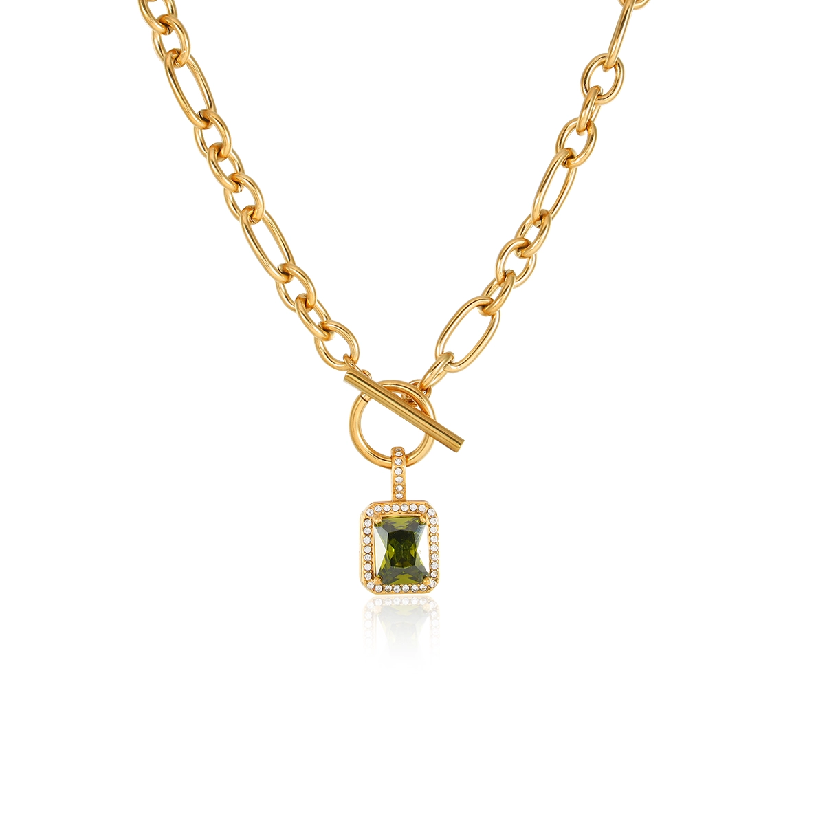 Square Czech Stone Necklace – Zimssi Square Czech Stone Necklace – Zimssi