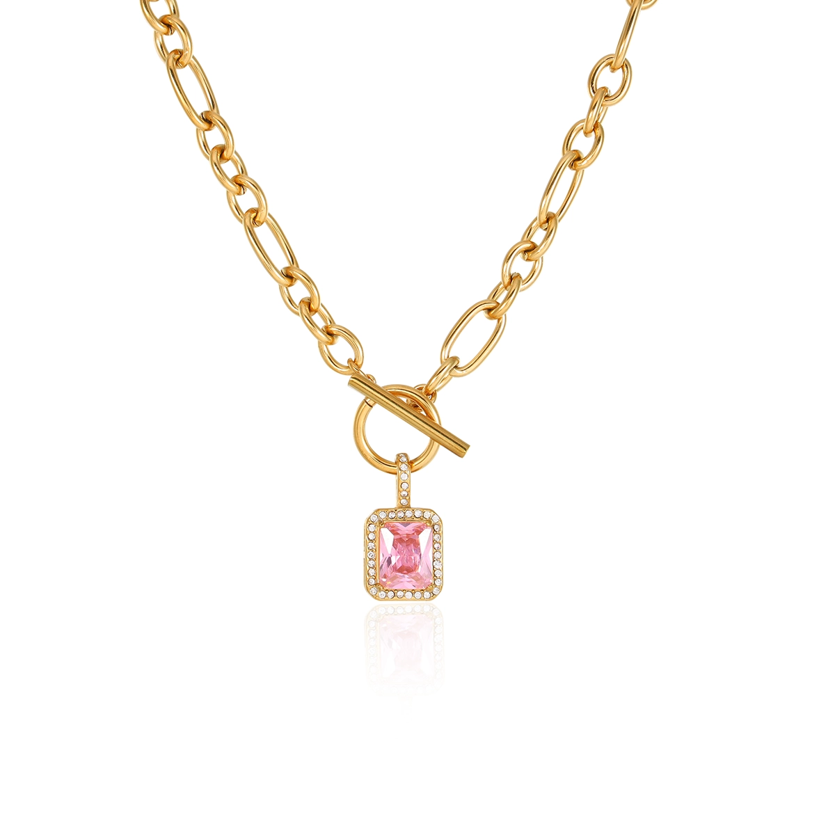 Square Czech Stone Necklace – Zimssi Square Czech Stone Necklace – Zimssi