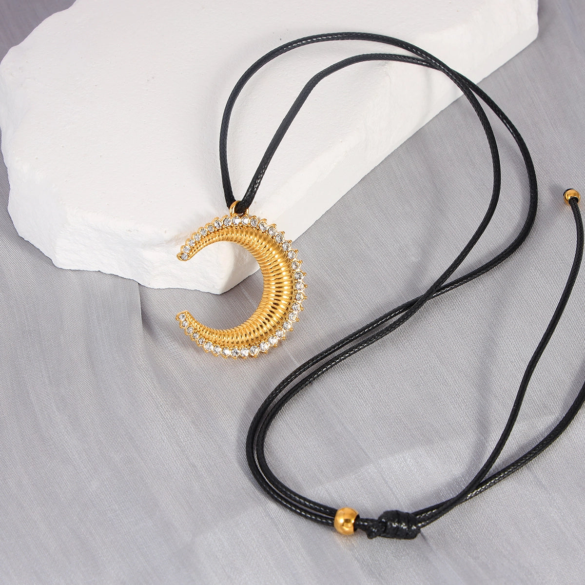 Czech Stone Moon Necklace